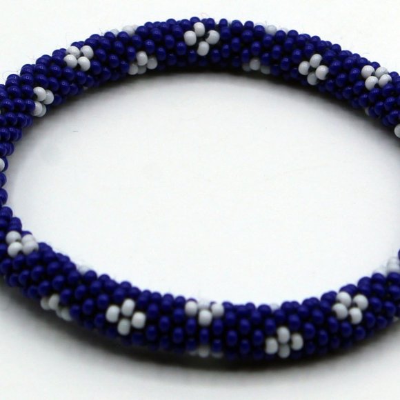 COPY - Set of 3, Handmade Glass Beaded Nepal Crochet Bracelets Bangle | Glass s… - Picture 2 of 4